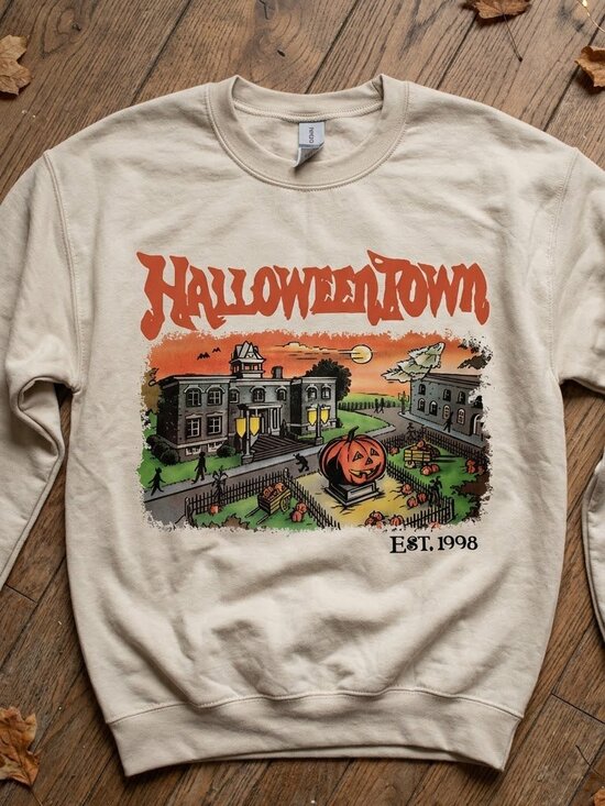 Gildan Tops - Halloweentown Est 1998 Sweatshirt, Halloweentown University sand